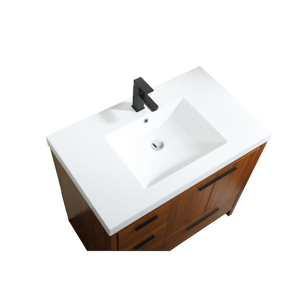 EcoDecors Significado 36 in. L Teak Vanity Cabinet Only in Natural Teak  ST-BT-36-1 - The Home Depot