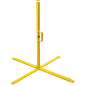 39 in. OSHA Folding Yellow Steel Stanchions (2-Pack)