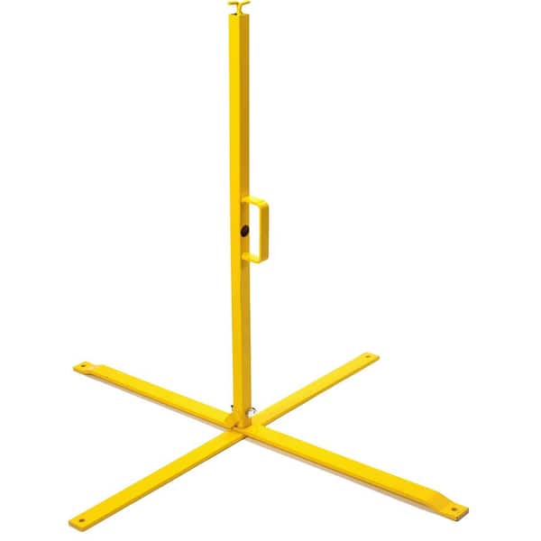 Mutual Industries 39 in. OSHA Folding Yellow Steel Stanchions (2-Pack)