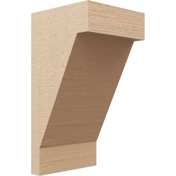 Ekena Millwork 10 in. x 10 in. x 20 in. Series 2 Wide Burlington Rough Cedar Woodgrain Timberthane Polyurethane Corbel, Primed Tan