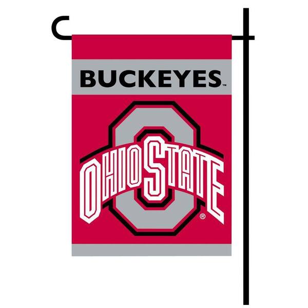 BSI Products NCAA 13 in. x 18 in. Ohio State 2-Sided Garden Flag Set with 4 ft. Metal Flag Stand