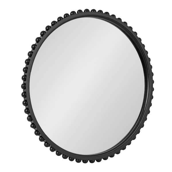 Beadbrook Black 24 in. W x 24 in. H Round Wood Framed Mirror
