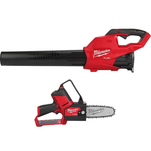 Milwaukee M18 FUEL 120 MPH 450 CFM 18V Lithium-Ion Brushless Battery Handheld Blower with M12 FUEL 6 in. Pruning Saw (2-Tool)