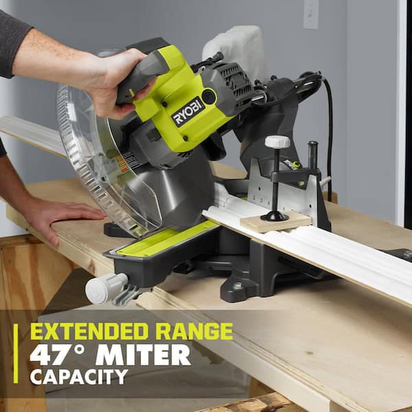 RYOBI TSS121-A181201 15 Amp 12 in. Sliding Compound Miter Saw with 12 in. 40 Carbide Teeth Thin Kerf Miter Saw Blade - 3