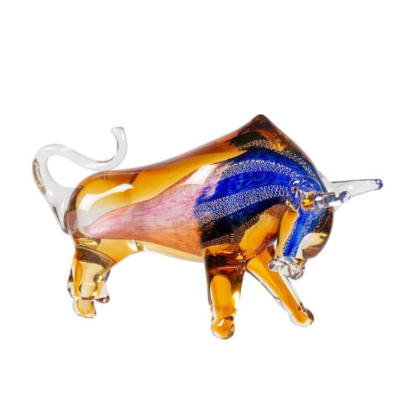 Dale Tiffany Rave Bull Handcrafted Art Glass Figurine
