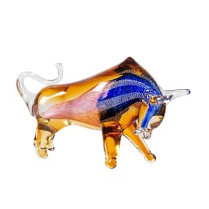 Rave Bull Handcrafted Art Glass Figurine
