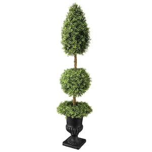 Cone Ball Wreath Base 60 in. Green Boxwood Artificial Topiary in Urn Pot