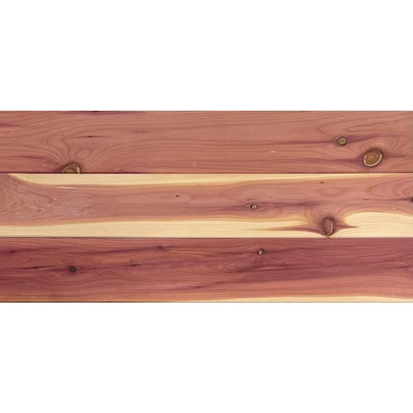 American Pacific 3-3/4 in. x Random Length Aromatic Red Cedar Shiplap Planking (24 Boxes per Pallet)