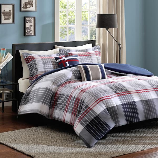 Intelligent Design Harper 4-Piece Blue Twin Comforter Set