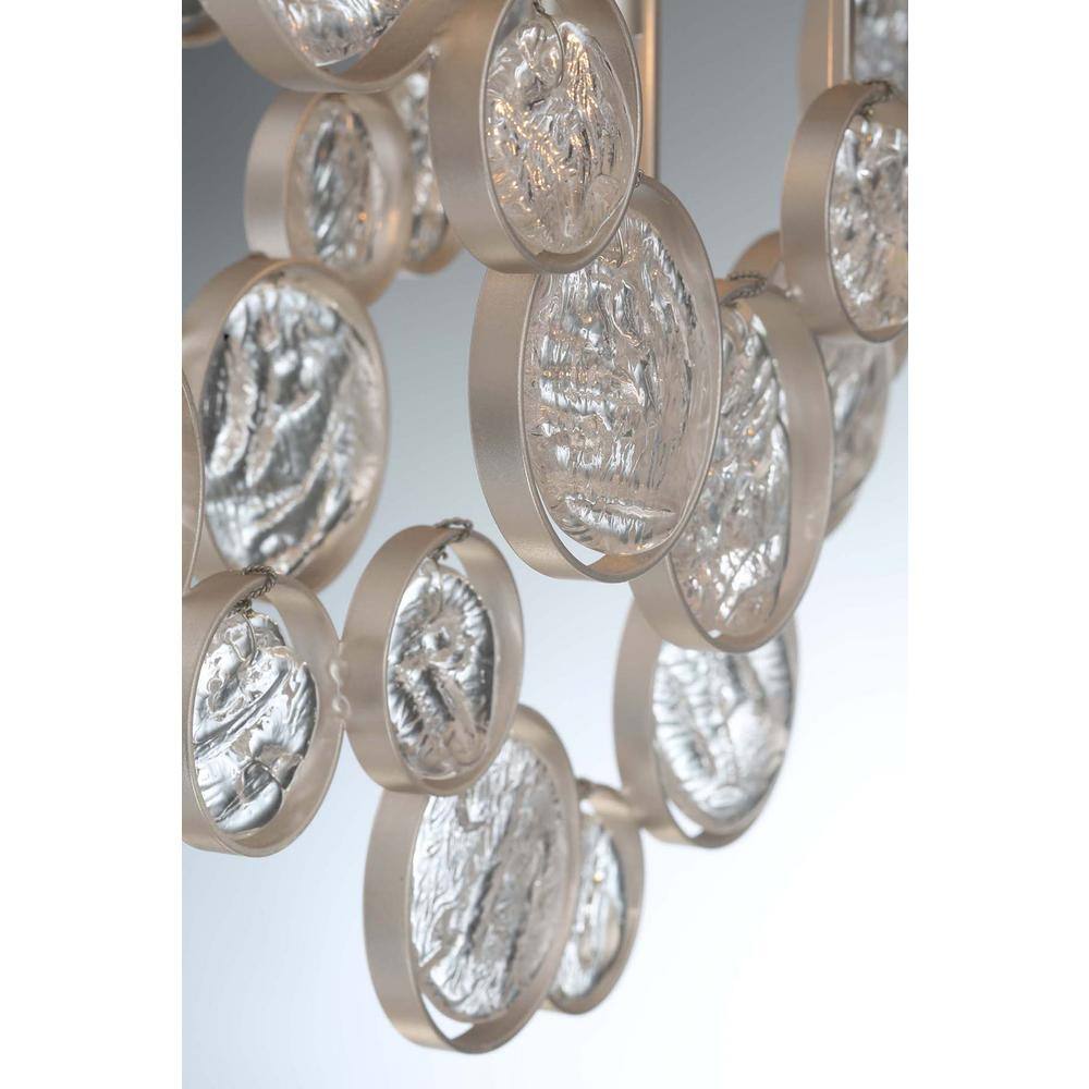 Trento 12-Light Champagne Silver Chandelier with Clear Glass