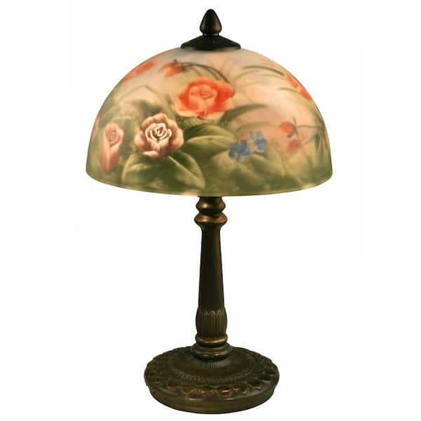 Antique Bronze Rose Dome Table Lamp, Old Table Lamp Shade
