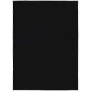 Town Square Black 3 ft. x 5 ft. Casual Tuffted Solid Color Checkerd Polypropylene Area Rug