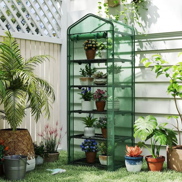 Costway 69 in. x 48 in. x 75 in. Mini Greenhouse with 5 Tier