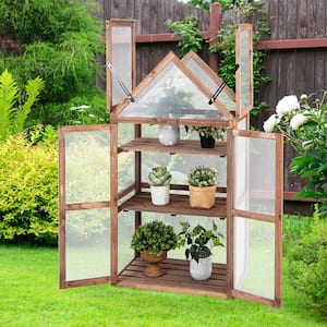 Wooden Cold Frame Greenhouse Raised Planter Protection for Vegetable and Flower