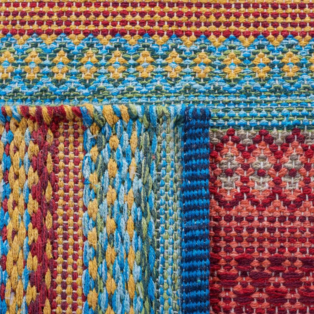 Handmade Red Cotton Flat Woven 8' x 10' Area Rug