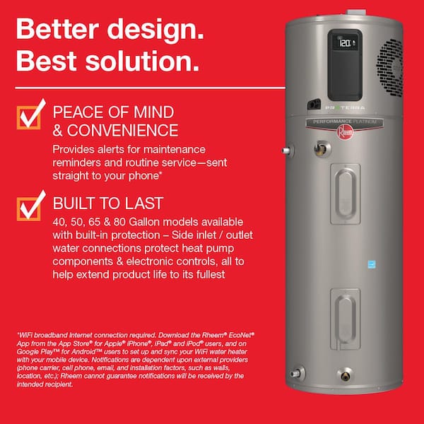 Rheem - Performance Platinum 40 Gal. 10-Year Hybrid High Efficiency Smart Tank Electric Heat Pump Water Heater