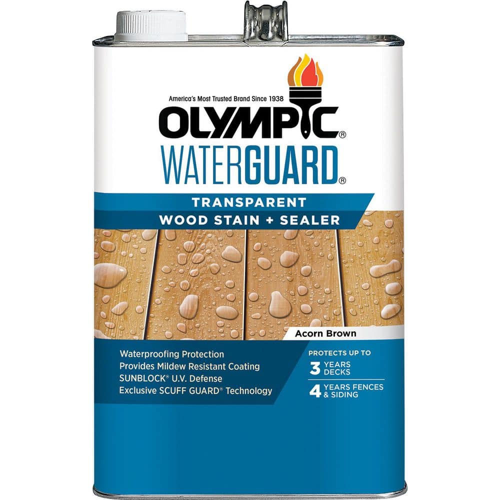 Olympic - WaterGuard 1 gal. Acorn Brown Transparent Wood Stain and Sealer
