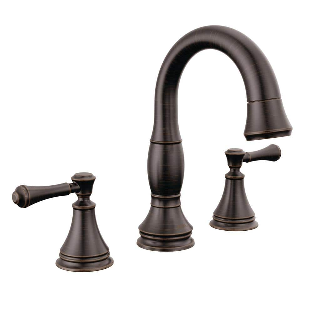 Delta Cassidy 8 in. Widespread Double-Handle Bathroom Faucet with Pull-Down Spout in Venetian Bronze