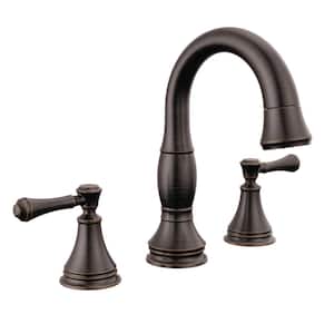 Cassidy 8 in. Widespread Double-Handle Bathroom Faucet with Pull-Down Spout in Venetian Bronze