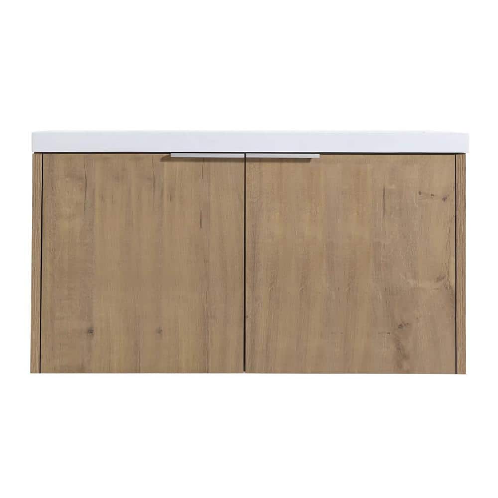 35.43 in. W x 18.13 in. D x 19.31 in. H Float Mounting Bath Vanity in Imita