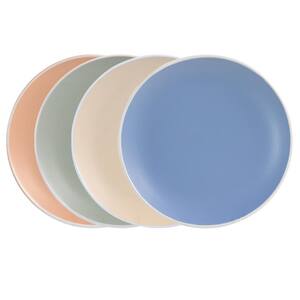Creamy Tahini 4 Piece Round Stoneware Dinner Plate Set