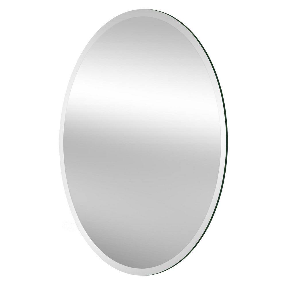 NEUTYPE 24 in. W x 36 in. H Oval Frameless Beveled Wall Mirror Bathroom