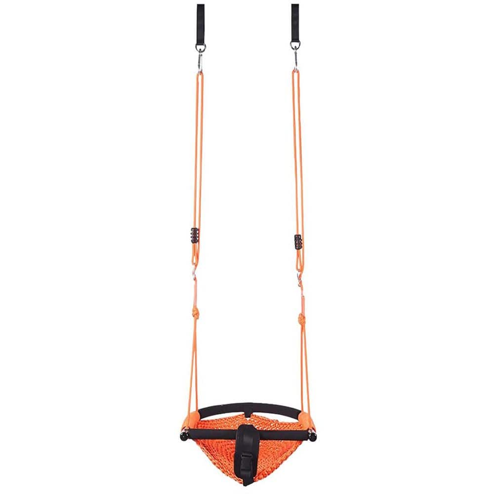 Hand-Made Adjustable Rope Kids Swing Seat Indoor Outdoor Tree Swing for Backyard Playground Orange price history on PriceWatchPro