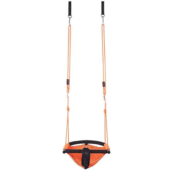 Hand-Made Adjustable Rope Kids Swing Seat Indoor Outdoor Tree Swing for Backyard Playground Orange