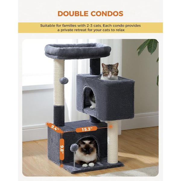 cenadinz Small to Medium Cats Modern Design Cat Tree in Dark grey