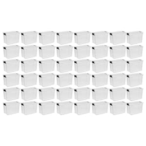 30 Qt. Ultra Latch Clear Storage Box with White Lid (48 Pack)