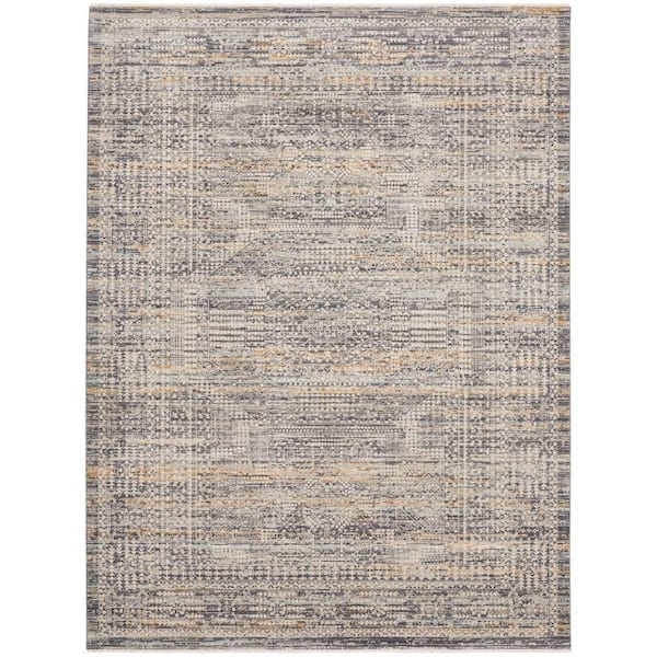 Nourison Nyle Ivory Slate 8 ft. x 10 ft. Vintage Persian Area Rug