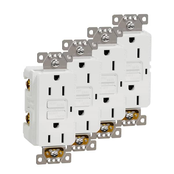 Square D X Series 15 Amp 125-Volt Tamper Resistant Smart Indoor GFCI Duplex Outlet Decorator Receptacle Matte W 4-Pack