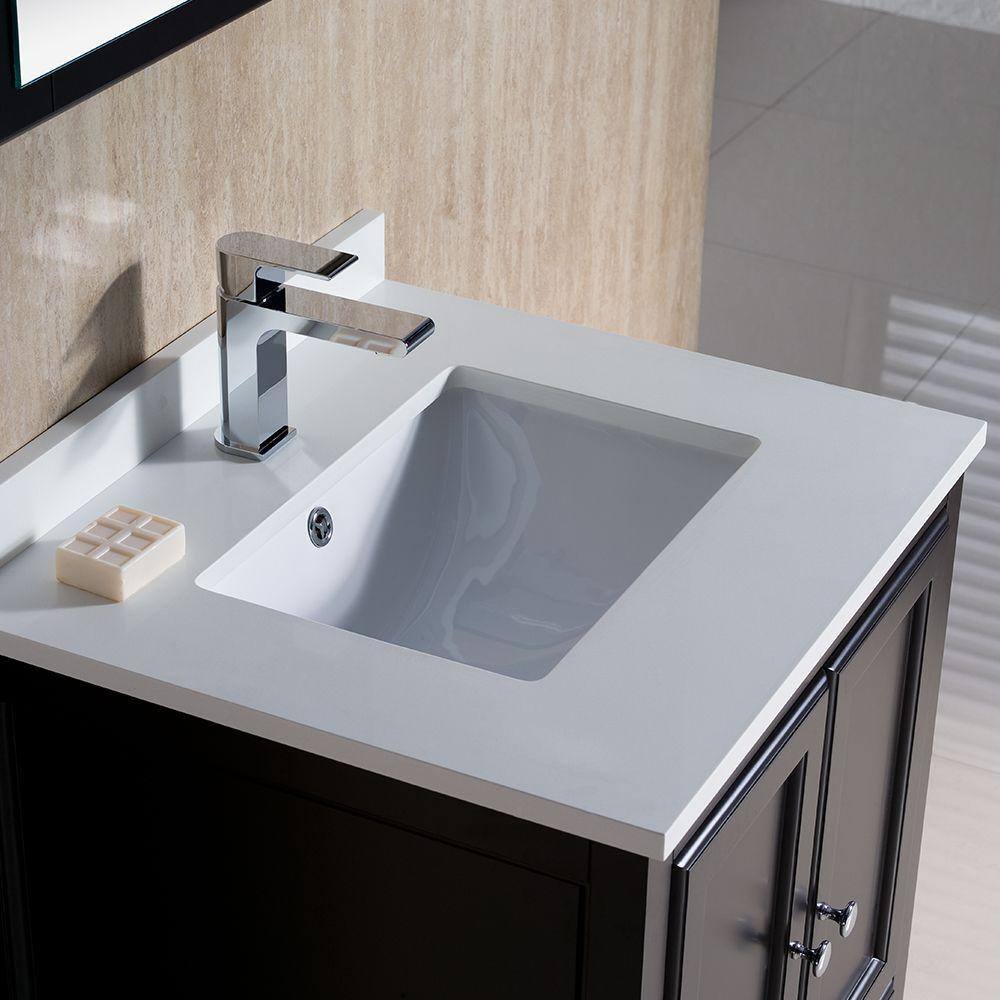 Espresso 24" Freestanding Single Sink Vanity Set with Mirror