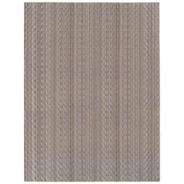 Studio Plush Mesh 9 ft. x 12 ft. Tan/Gray Modern Abstract Area Rug