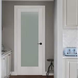 32 in. x 80 in. MODA Primed PMT1011 Solid Core Wood Interior Door Slab w/Translucent Glass