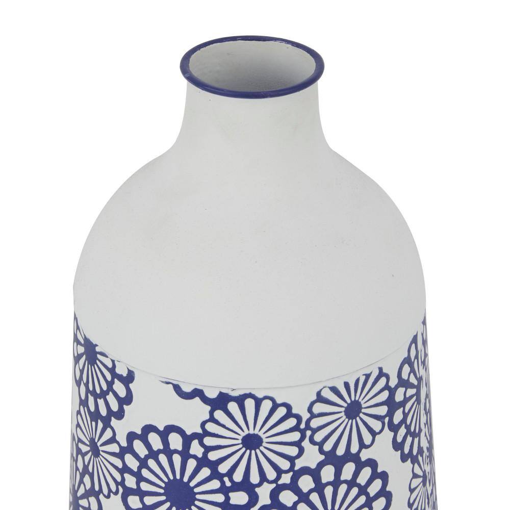 Country Charm 16'' White Metal Decorative Table Vase