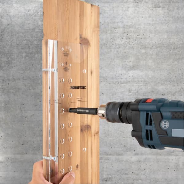 POWERTEC Shelf Pin Drilling Jig with 5 mm Self Centering Bit 71654 The Home Depot