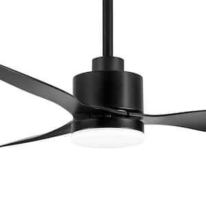 Alisio 52 in. Integrated LED Indoor Black Ceiling Fan with Light and Remote