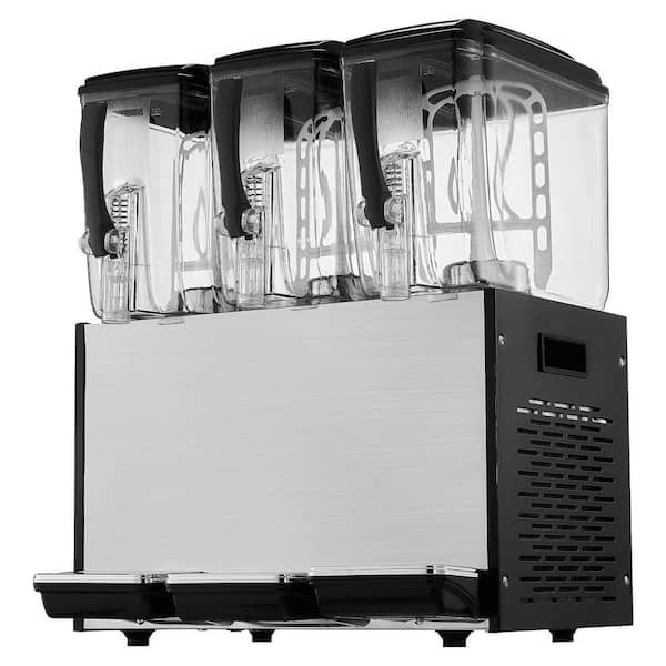 SVOPES Commercial Beverage Dispenser 3 Tanks 12L/12. 7 qt. Cold Juice Drink Machine 370-Watt Stainless Steel Iced Tea Dispenser