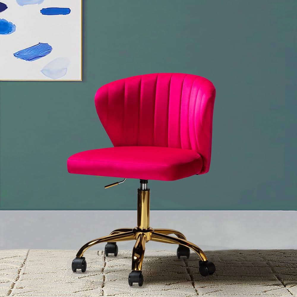 ErgoSwivel Light Fushia Fabric Task Chair with Adjustable Height