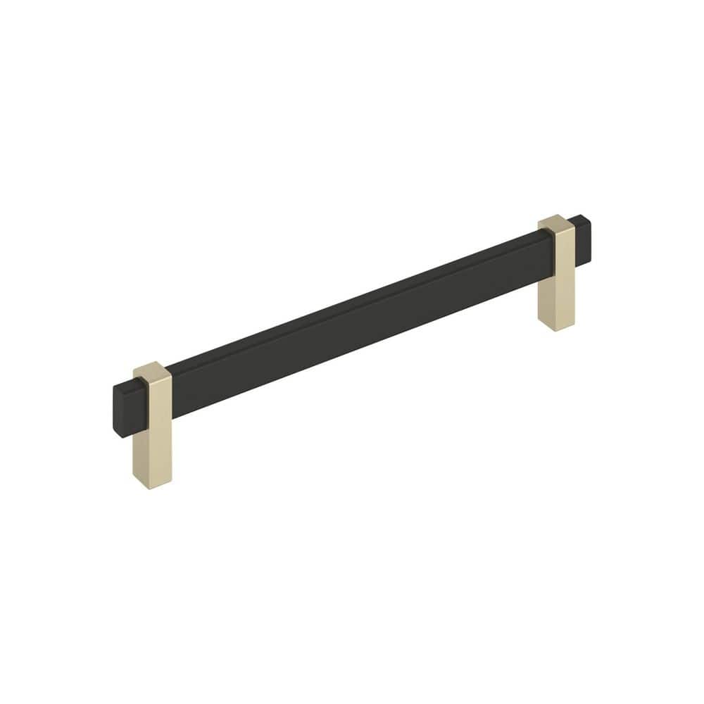 Mulino 7-9/16 in. (192mm) Center-to-Center Modern Matte Black/Golden Champagne Bar Cabinet Pull price history on PriceWatchPro