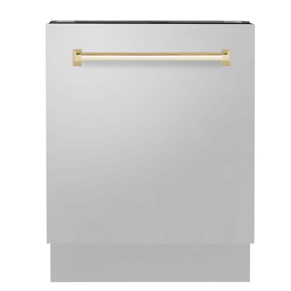 Autograph Edition 24 in. Top Control 8-Cycle Tall Tub Dishwasher with 3rd Rack in Stainless Steel &amp; Polished Gold