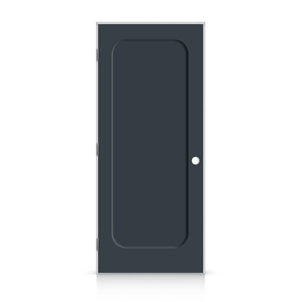 CALHOME 28 in. x 80 in. Right-Handed Curved 1 Panel Shaker Charcoal Gray Painted Smooth Composite Single Prehung Interior Door