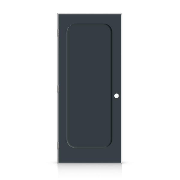 CALHOME 24 in. x 84 in. Right-Handed Curved 1 Panel Shaker Charcoal Gray Painted Smooth Composite Single Prehung Interior Door
