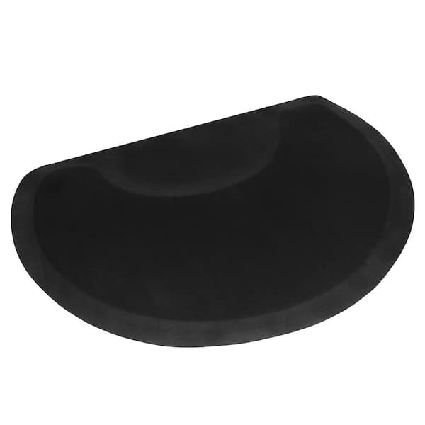 Salon Black 37.4" x 7.48" Semicircle Anti-Fatigue Mat