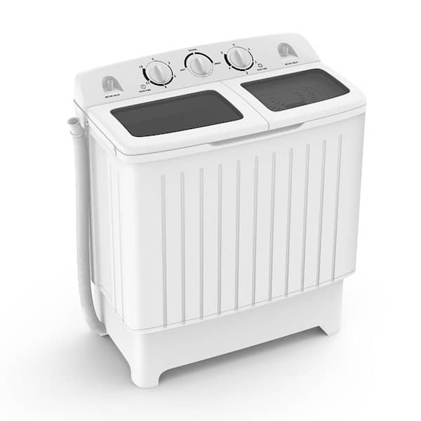 20 lb Portable Washing Machine with Gravity Drain, Compact Washer with Timer Control for Small Spaces