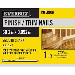 6D 2 in. Finish/Trim Nails Bright 1 lb (Approximately 242 Pieces)