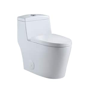 Savona 1-Piece 1.1/1.6 GPF Dual Flush Elongated Toilet in White, Seat Included
