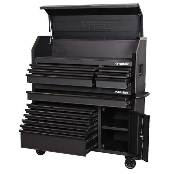 Husky Standard-Duty 52 in. W x 18.1 in. D 13-Drawer Matte Black