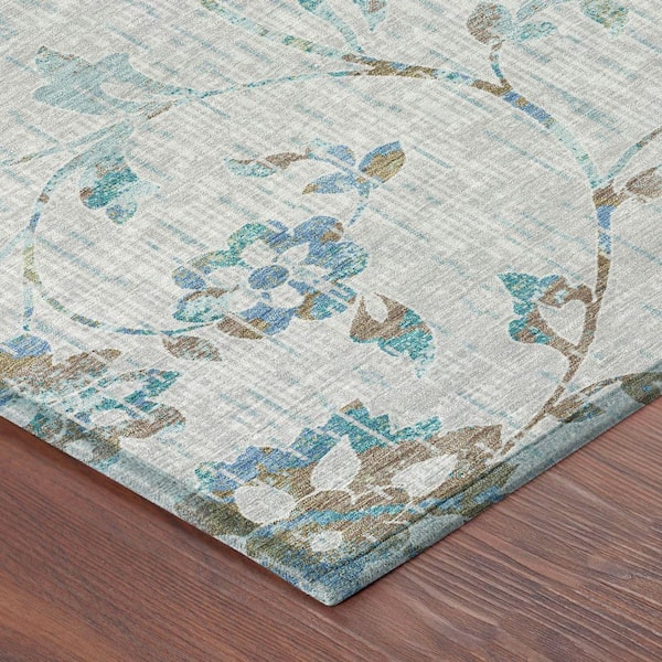 Chantille Machine Washable Indoor/Outdoor Abstract ACN2616 Silver 3 ft. x 4 ft. Area Rug